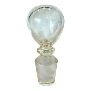 Crystal Bottle Stopper Round Top Vintage MCM 4.25"